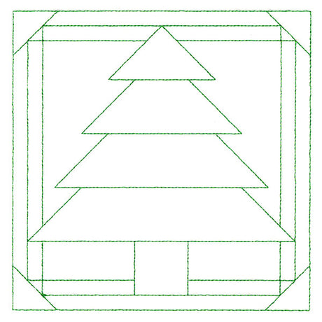 Cozy Christmas Quilting Square - Tree (Double Run)