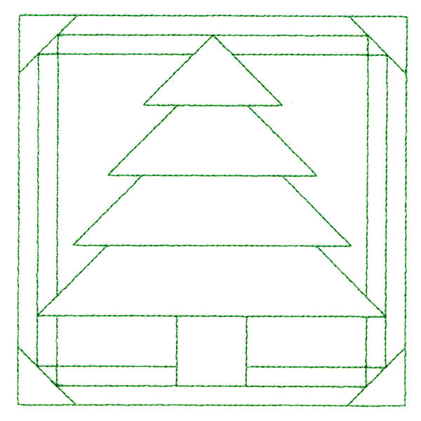 Cozy Christmas Quilting Square - Tree (Double Run)