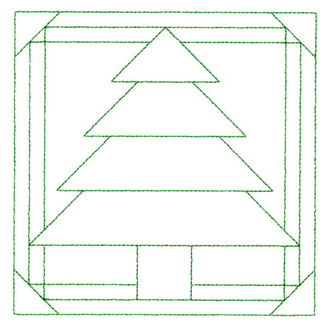 Cozy Christmas Quilting Square - Tree (Double Run)