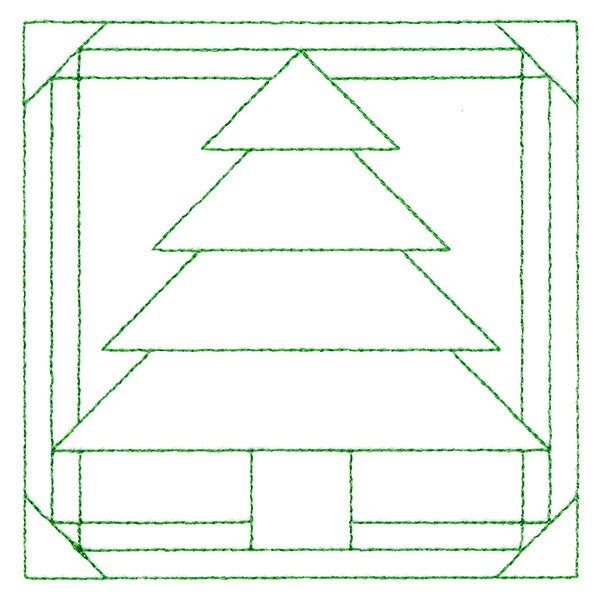 Cozy Christmas Quilting Square - Tree (Double Run)