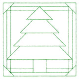 Cozy Christmas Quilting Square - Tree (Double Run)
