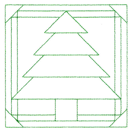 Cozy Christmas Quilting Square - Tree (Double Run)
