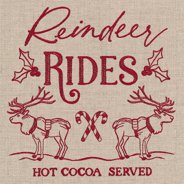 Reindeer Rides Market Sign