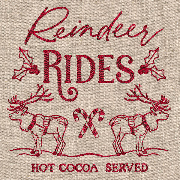 Reindeer Rides Market Sign