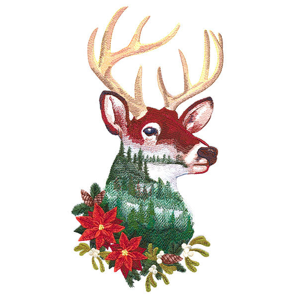 Festive Deerscape in Watercolor