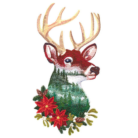 Festive Deerscape in Watercolor