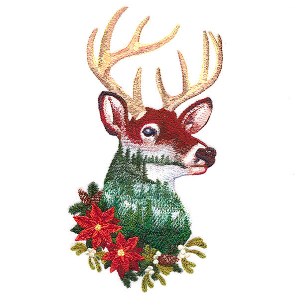 Festive Deerscape in Watercolor