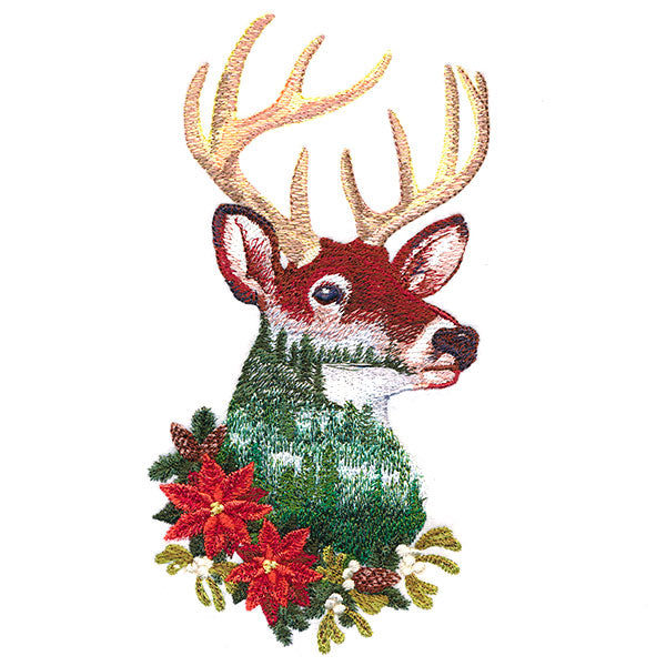 Festive Deerscape in Watercolor