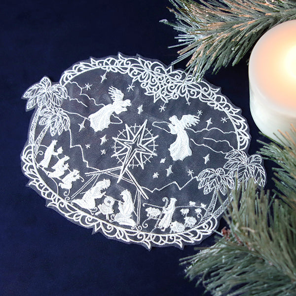Divine Nativity Doily (Organza)