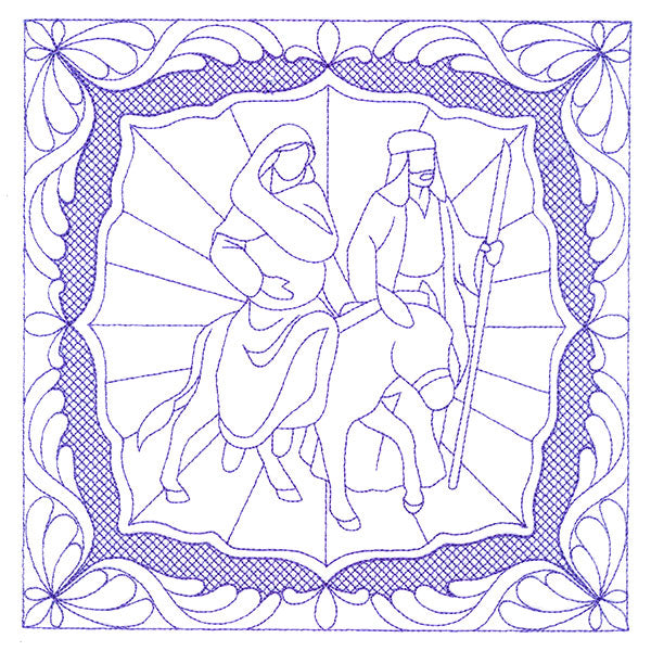 Night Divine Quilting Square - Mary and Joseph (Double Run)