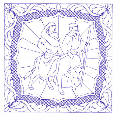 Night Divine Quilting Square - Mary and Joseph (Double Run)