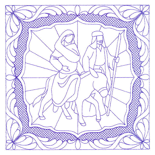 Night Divine Quilting Square - Mary and Joseph (Double Run)