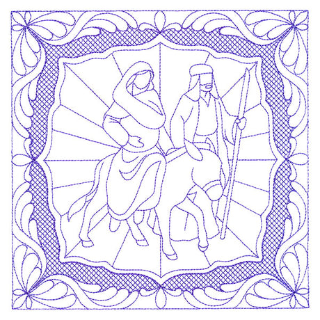 Night Divine Quilting Square - Mary and Joseph (Double Run)