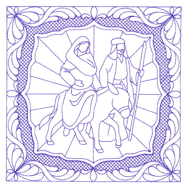 Night Divine Quilting Square - Mary and Joseph (Double Run)