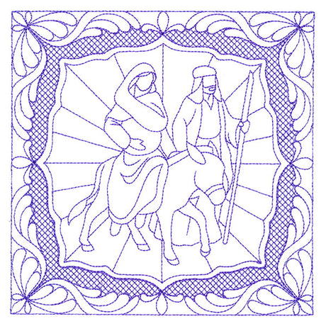 Night Divine Quilting Square - Mary and Joseph (Double Run)