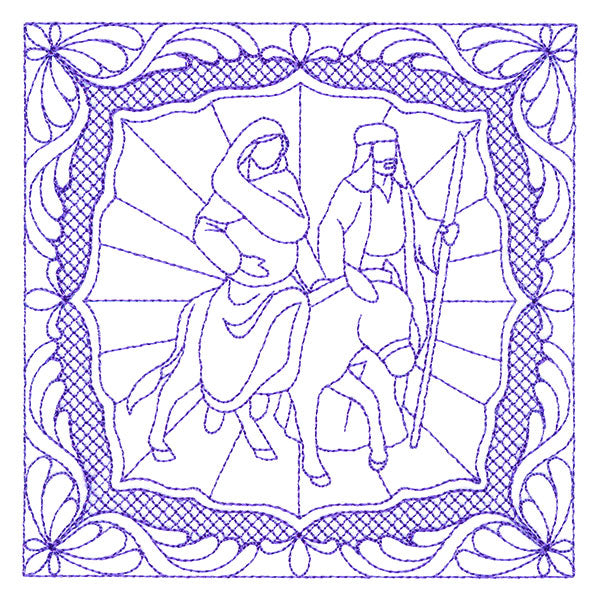 Night Divine Quilting Square - Mary and Joseph (Double Run)