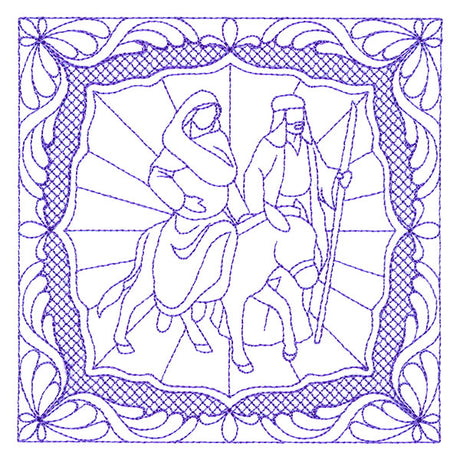 Night Divine Quilting Square - Mary and Joseph (Double Run)