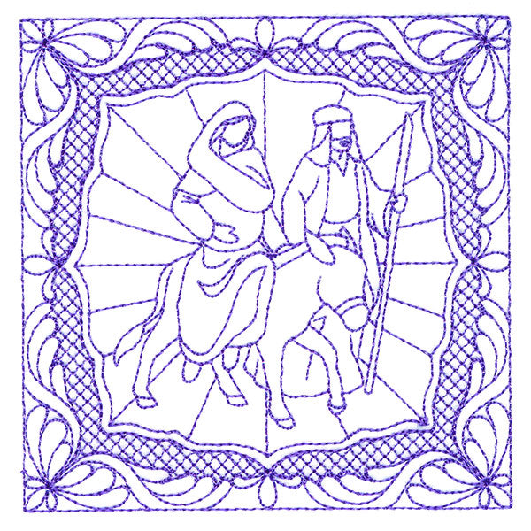 Night Divine Quilting Square - Mary and Joseph (Double Run)