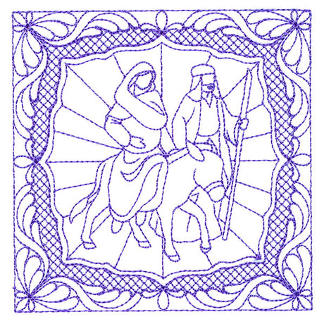 Night Divine Quilting Square - Mary and Joseph (Double Run)