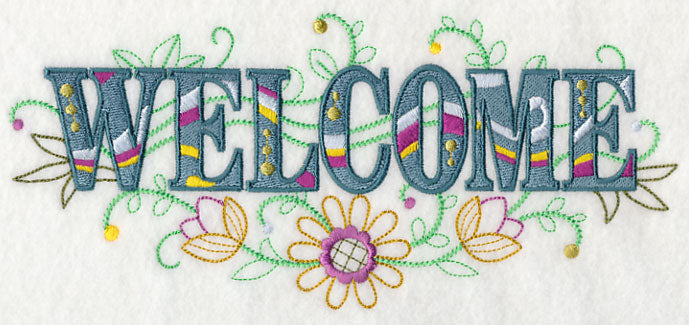 Welcome with Vintage Flower Fade