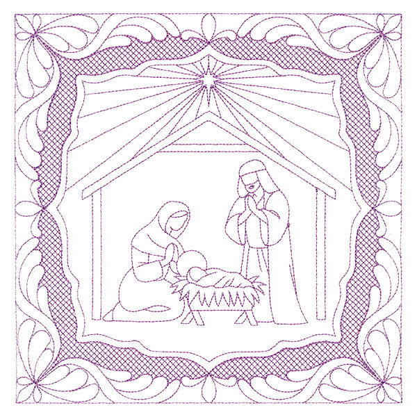Night Divine Quilting Square - Holy Family (Double Run)