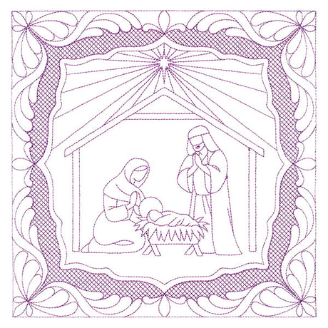 Night Divine Quilting Square - Holy Family (Double Run)