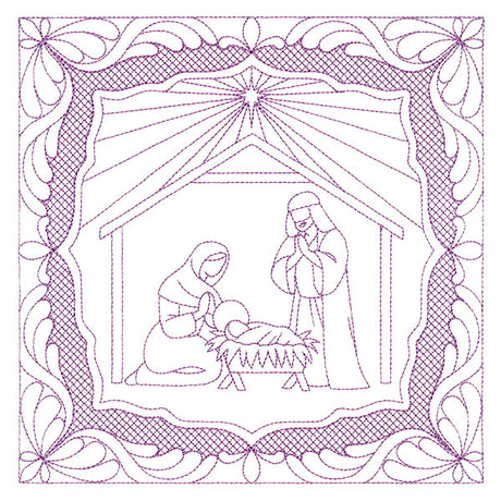Night Divine Quilting Square - Holy Family (Double Run)