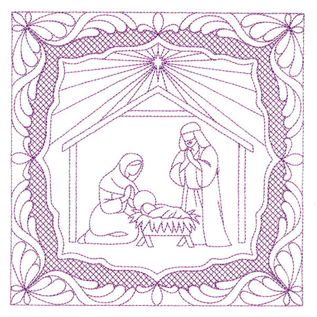 Night Divine Quilting Square - Holy Family (Double Run)