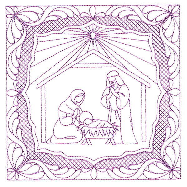 Night Divine Quilting Square - Holy Family (Double Run)