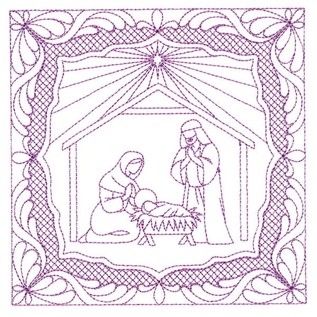 Night Divine Quilting Square - Holy Family (Double Run)