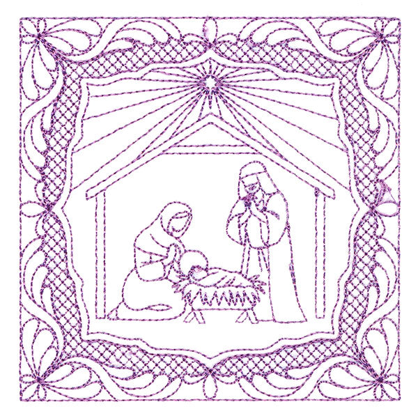 Night Divine Quilting Square - Holy Family (Double Run)