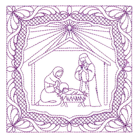 Night Divine Quilting Square - Holy Family (Double Run)