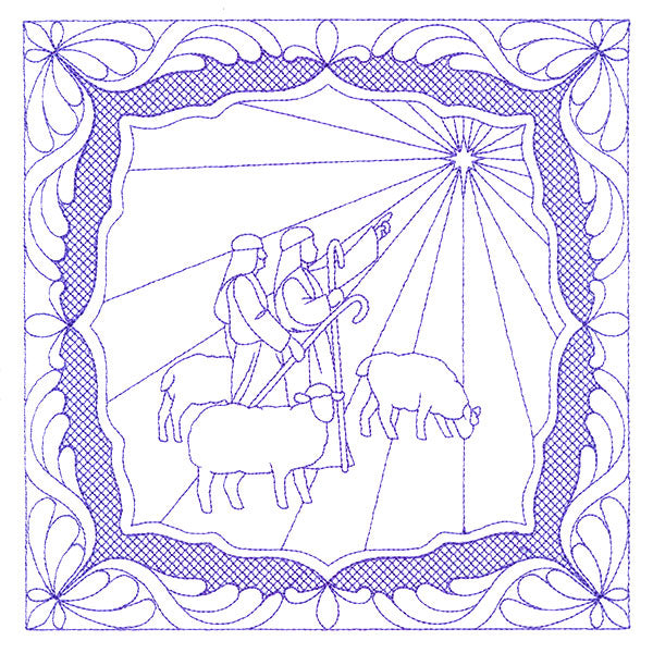 Night Divine Quilting Square - Shepherds (Double Run)