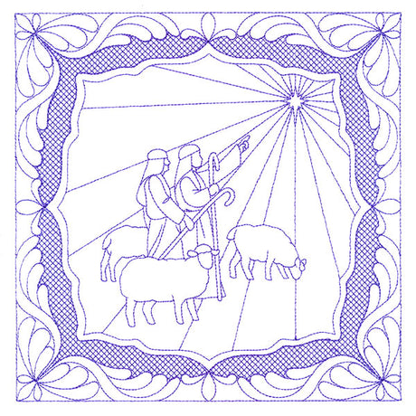 Night Divine Quilting Square - Shepherds (Double Run)