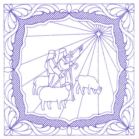 Night Divine Quilting Square - Shepherds (Double Run)