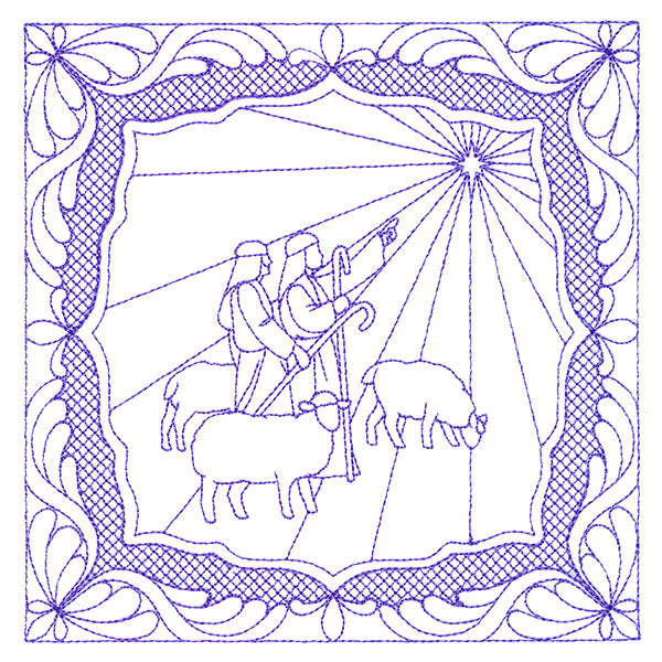 Night Divine Quilting Square - Shepherds (Double Run)