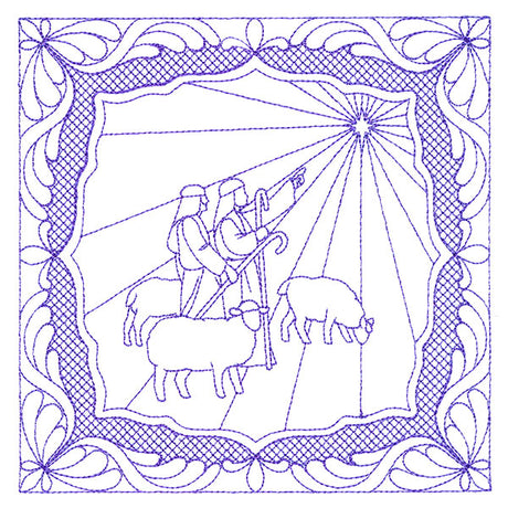 Night Divine Quilting Square - Shepherds (Double Run)