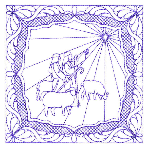 Night Divine Quilting Square - Shepherds (Double Run)