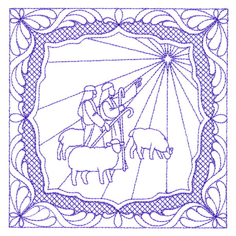 Night Divine Quilting Square - Shepherds (Double Run)