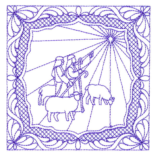 Night Divine Quilting Square - Shepherds (Double Run)