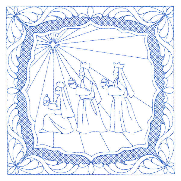 Night Divine Quilting Square - Three Wise Men (Double Run)