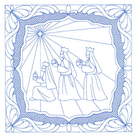 Night Divine Quilting Square - Three Wise Men (Double Run)