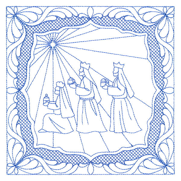 Night Divine Quilting Square - Three Wise Men (Double Run)