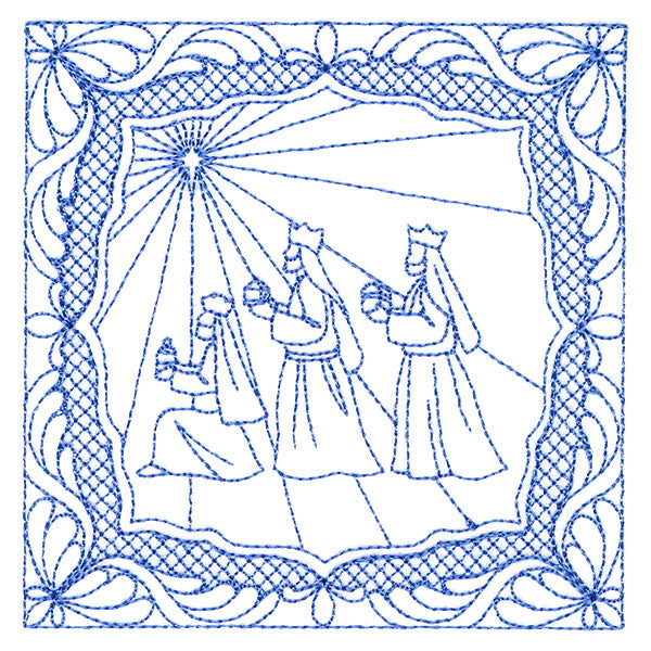 Night Divine Quilting Square - Three Wise Men (Double Run)