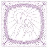 Night Divine Quilting Square - Mary and Jesus (Double Run)