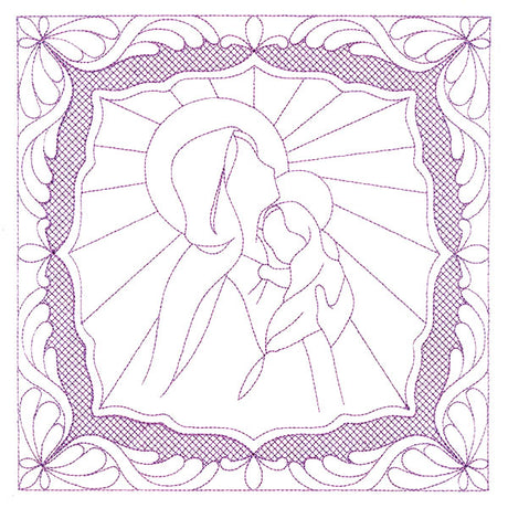 Night Divine Quilting Square - Mary and Jesus (Double Run)
