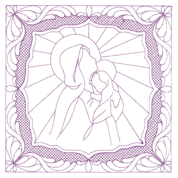 Night Divine Quilting Square - Mary and Jesus (Double Run)