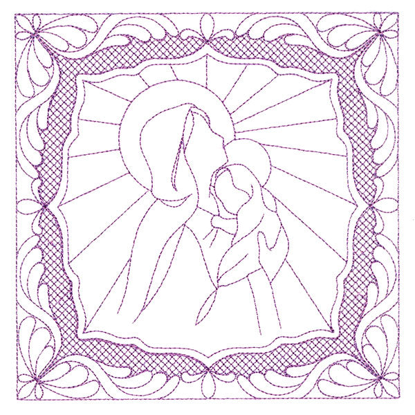 Night Divine Quilting Square - Mary and Jesus (Double Run)
