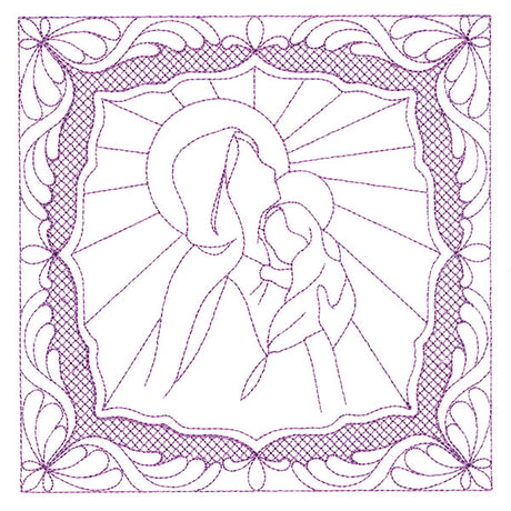 Night Divine Quilting Square - Mary and Jesus (Double Run)