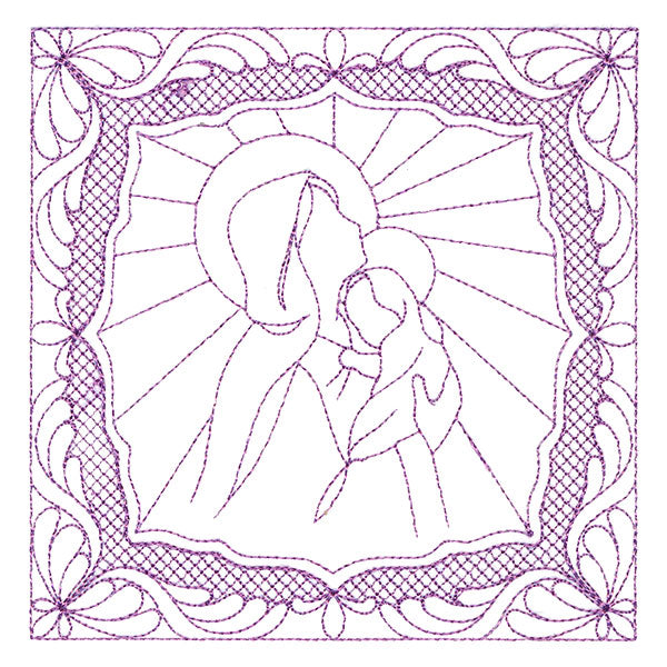 Night Divine Quilting Square - Mary and Jesus (Double Run)